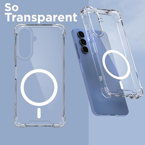 Image of Pikkme Back Cover for Samsung Galaxy A15 4G / A15 5G Mag-Safe Shockproof PC + TPU Protective Case Magnetic Support Bumper Case (Transparent Mag-Safe)