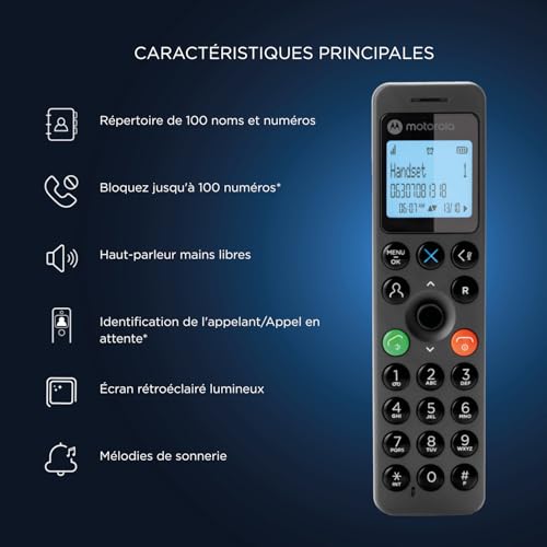 MOTOROLA DOT201 teléfono DECT - vue 4