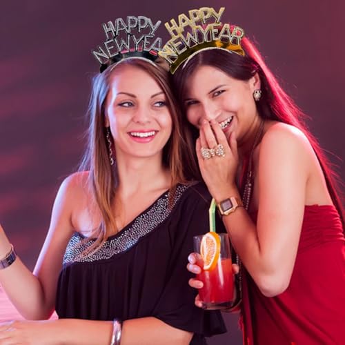 12pcs New Year's Headbands and Hats - NYE Crown, Happy New Year Headband, Party Hats, Eve Party Headbands, Tiara, Accessories for Kids Adults - Image 6