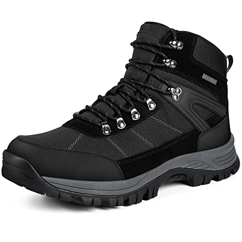 @ R CORD Men’s Hiking Boots Waterproof Non-Slip, Hiking Boots for Men with Ankle Support Durable Mid-Rise Outdoor Boots for HikingBlack 8