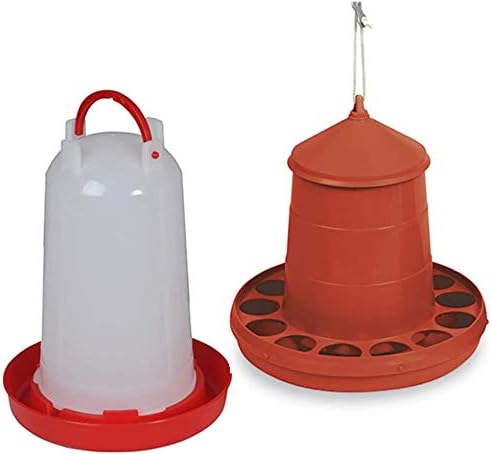 FINCA CASAREJO Pack comedero y Bebedero para gallinas y Otras Aves de 2 kg/3 litros