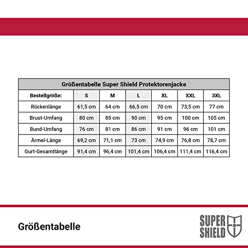 Foto von SUPER SHIELD Protektorenjacke, Rückenprotektor, Ellenbogenprotektoren & Schulterprotektoren, Level 2 CE Zertifiziert, Protektorenweste Ideal für Motorrad, Ski, Snowboard, Reiten & MTB, XL