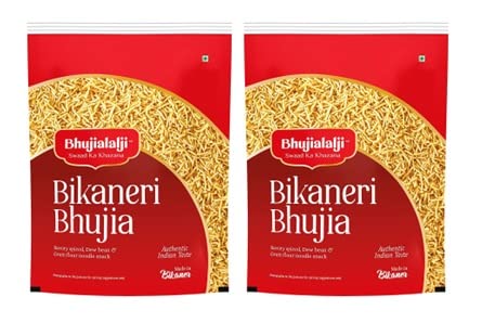 Image of Bhujialalji Bikaneri Bhujia (Combo pack of 2) 2kg | Rajasthani Namkeen | indian Spices | Indian Tea Time Fresh & Mixture | Ready to eat.