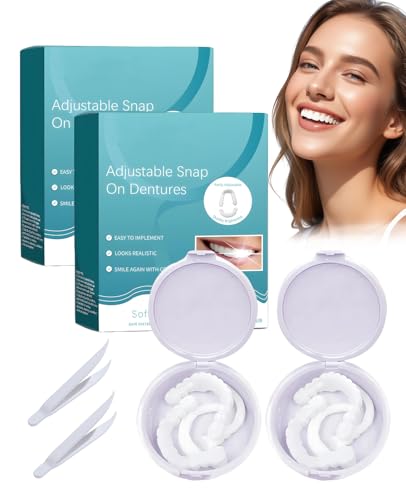 2 Set Clip in Veneers Teeth, Smilani Clip-On Veneers for Adult, Simulation False Teeth