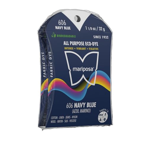 Navy Blue Fabric Dye for Clothes; All-Purpose Eco-Dye for Cotton, Linen, Jeans, Wool, Rayon, Silk & More; Earth-Friendly, Non-Toxic, Clean Dye Formula, Enough...