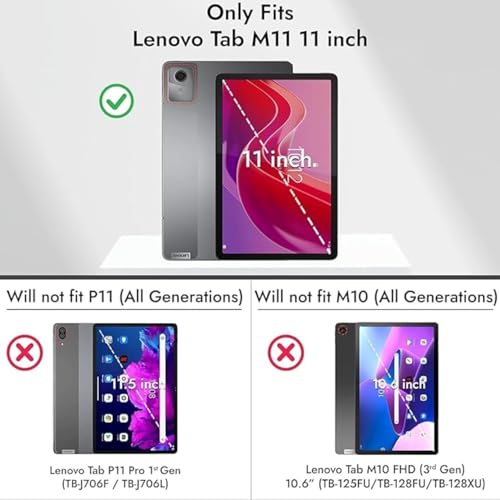 Image of Premium Compatible with Lenovo Tab M11 11 Inch Tempered Glass Screen Protector Guard Full Screen Coverage Edge to Edge with Easy Installation kit | Anti-Scratch & Smudge Proof | Tablet M 11