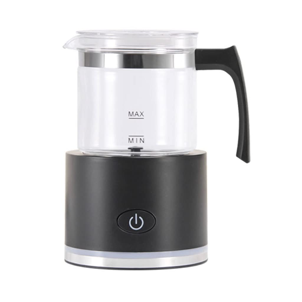 HMTE Montalatte Staccabile Elettrico Automatico per Schiuma di Latte Freddo e Caldo per la Produzione di scaldalatte per Schiuma di Latte 600 W (Color : White) (Nero)