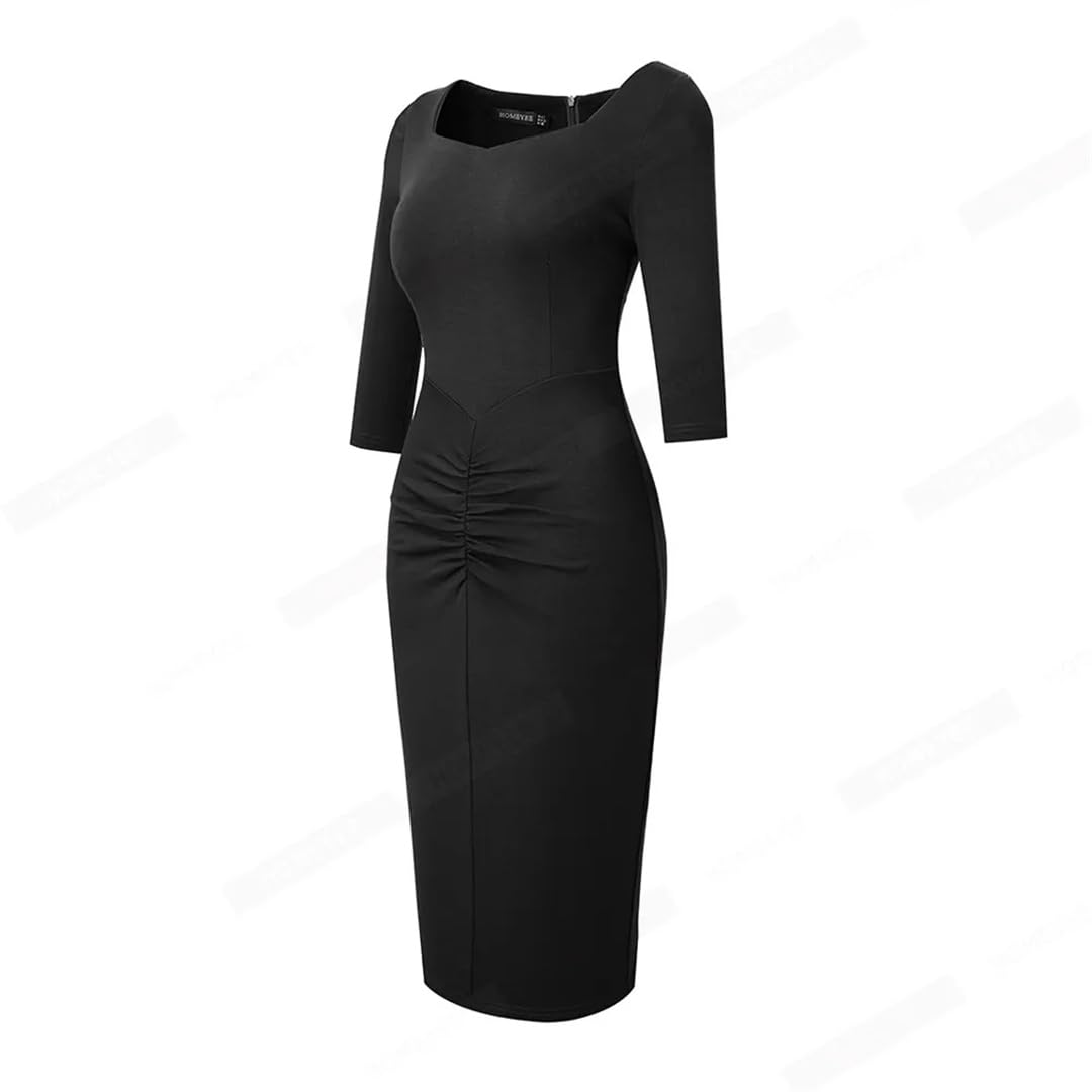 Vestido Ajustado Elegante De Oficina De Negocios Formal Vestido De Color Sólido De Primavera para Mujer