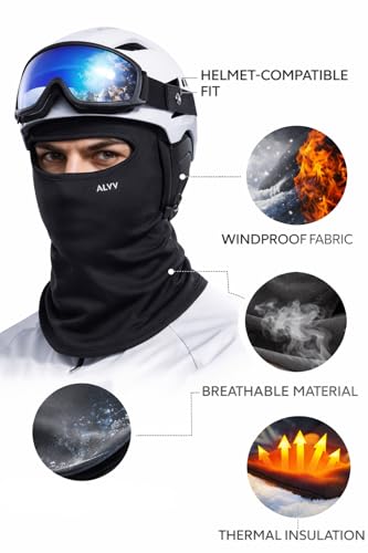 Image of ALYV Balaclava Face Mask with Compression Arm Sleeves Combo for Men & Women | UV Protection Breathable Sports Mask & Arm Sleeves for Bike Riding, Cycling, Gym & Running (Black)