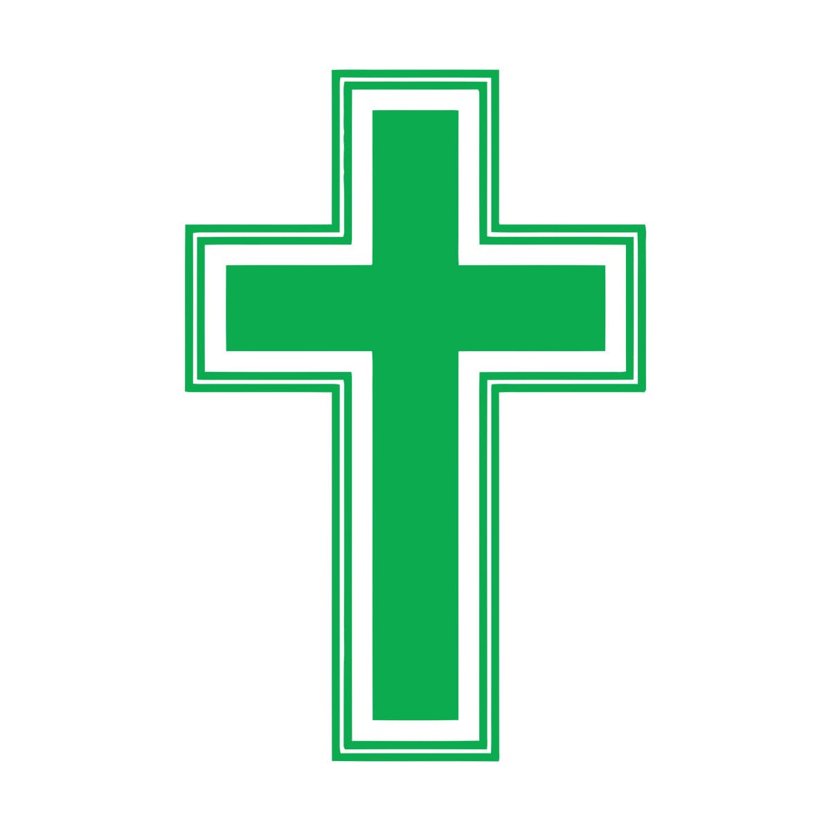 Mural and Wall Vinyl Decal Christian Cross Christian Religion Culture Church 72x108cm Multi Color Selection Extra Large Green โ image 1