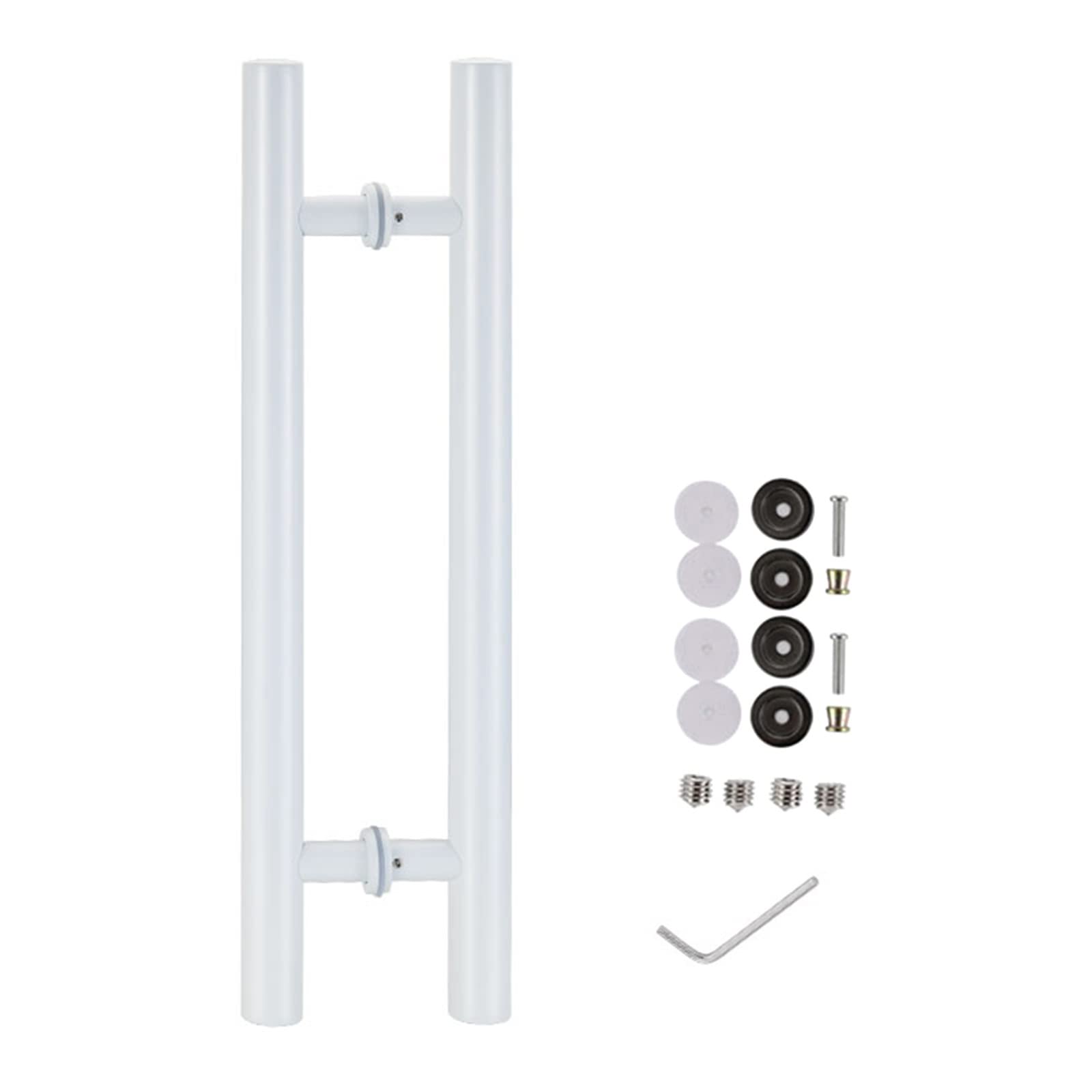 Gthtuhfd #1 Door Pull Handle Sliding Barn Door Handle Round Door Pull Push Handle White/Black/Drak Grey/Gold, Double-Sided Gate Handle Pull For Shower Glass Door, Barn Door & Sl,-Long 60Cm/23.6 Inch