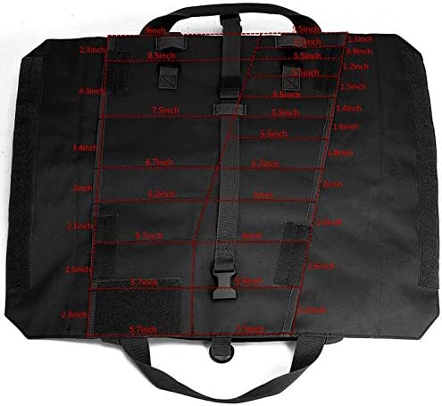 Miniatura 6 de Bolsa organizadora para llaves enrollables, bolsa organizadora de herramientas súper almacenamiento con 23 bolsillos (negro)