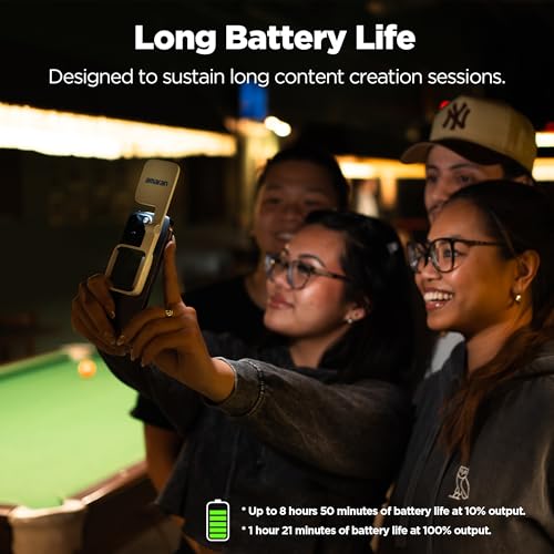 Image of Amaran Go Magnetic Selfie Phone Light, Compatible with MagSafe & Qi2 Magnets, Dual LED Light Source with Adjustable Mirror Light & CCT (2700K-6500K), for Selfies, Makeup, & Content Creation (Charcoal)