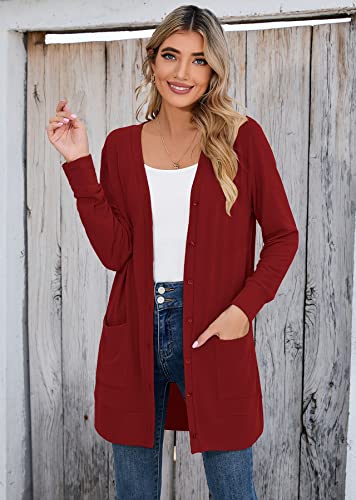Image of Heymoments Lightweight Open Front Cardigan Sweater for Women Long Sleeve Causal Bolero Button Down Soft Outwear Tops