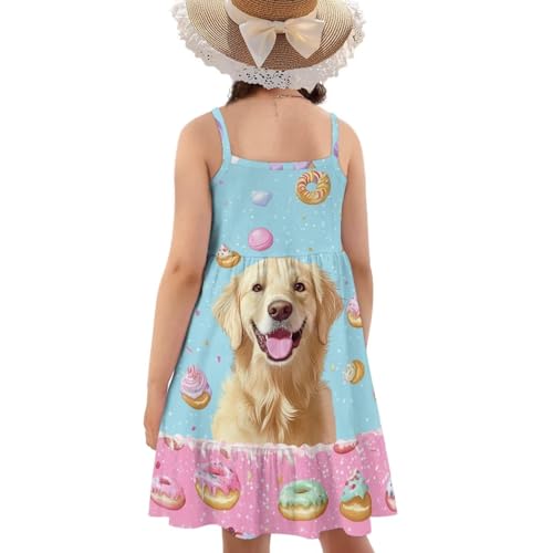 Girls Spaghetti Strap Dress Tween Sleeveless Sun Dresses Casual Summer Dresses 3-142