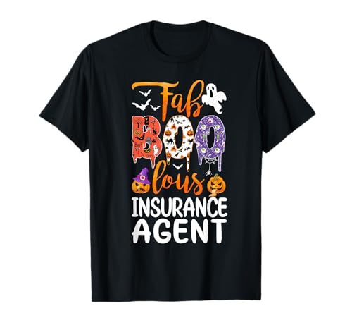 Fab Boo Lous agente di assicurazione Boo Fantasma Zucca Halloween Maglietta