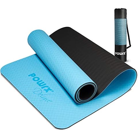 Yogamatte Deluxe inkl. Tragegurt + Tasche I Gymnastikmatte Übungsmatte 171x61x0,8cm rutschfest Cover