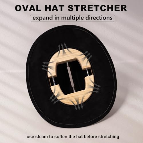 Image of Hat Stretcher, Oval Hat Stretchers for Men Fitted Hats, Cowboy Hat Jack