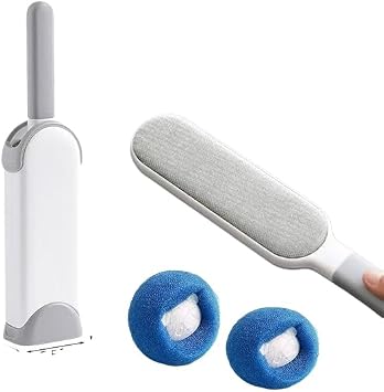 Double Sided Pet Hair Removal Clothes Lint Brush with Self-Cleaning Case