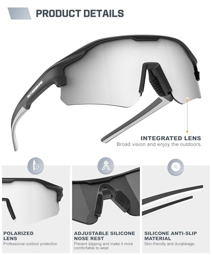 Image of Sport Polarized Sunglasses for Men and Women, Stylish and Lightweight Cycling Sunglasses with UV400 Protection