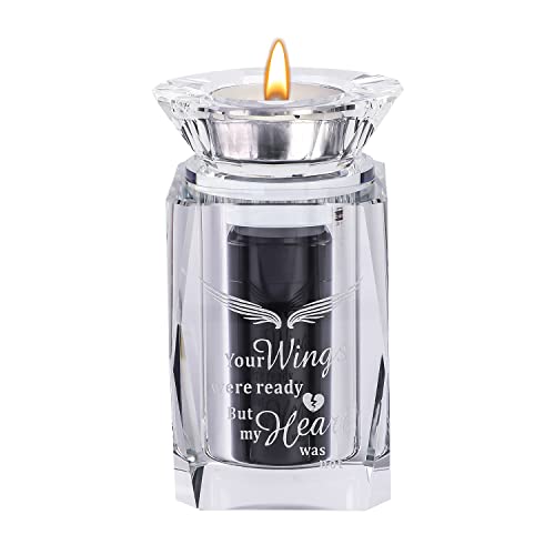 Small Urn Angel Wings Mini Crystal Urns Ashes Cremation Keepsake Holder for Ashes Adult Male Human Pet Dog Remember Your Love One Lost?Memorial for Funeral (Silver)