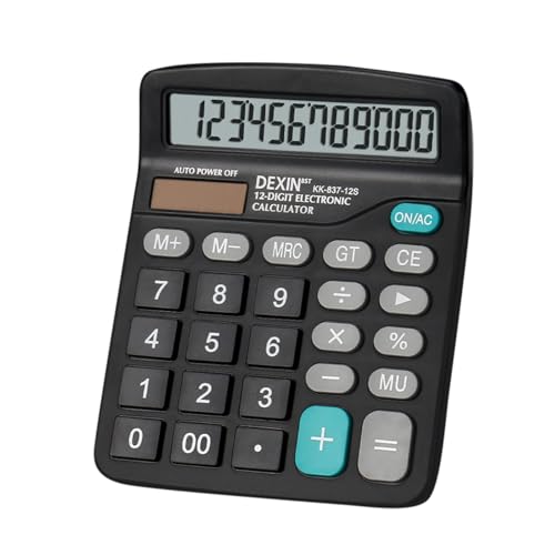 Calculator,12 Digits,Big Buttons,Large LCD Display,Battery & Solar Powered,Standard Function Pink Calculator for Business Office School Home