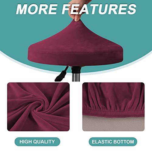 Fibita Round Bar Stool Covers Modern Soft Velvet Chair Seat Protector Covers Stretchable Breathable Bar Stool Seat Cover Fits For Club Salon Stools Chair Slipcover (Color : #5, Size : 40-46Cm/16-18) #TOP2