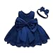 Clumanbbl Prinzessin Kleid Mädchen Kostüm Langarm Kleidung 12 Jahre Glitzer Paillettenverziertes Hochzeit Und Geburtstag Festlich Mit Bandschleife Brautjungfernkleid Dunkelblau #2 2 Jahre 3 Jahre