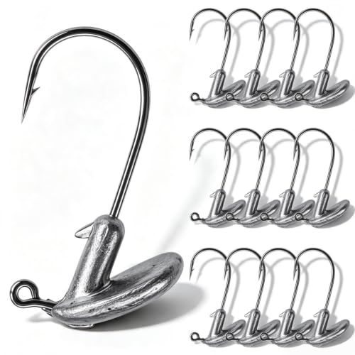 Ned Rig Jig Heads Stand Up Mushroom Fishing Jighead for Bass Trout Crappie Finesse Soft Plastic Baits 1/8oz to 1/2oz