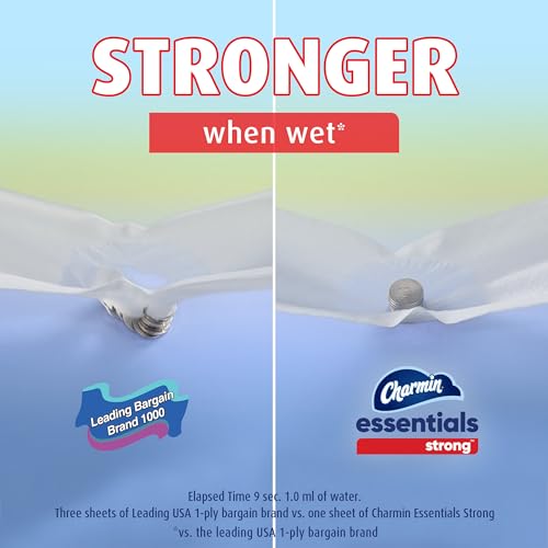 Image of Charmin Essentials Strong Toilet Paper 6 Mega Rolls, 429 sheets per roll