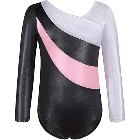 Mulnall Girls Gymnastic Leotards Long Sleeve Spark Tumbling Dance Leotards for Kids 2-10 Years(TC5901-06-130) Cover
