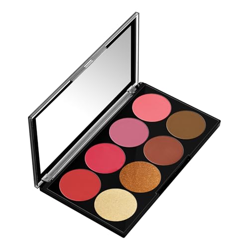 Image of Colors Queen Ultra Professional Blush Palette with Shimmer Highlighters and Contour | Highly Pigmented & Easy to Blendable Shades | Lightweight Blush and Highlighter Palette (Shade - 01)
