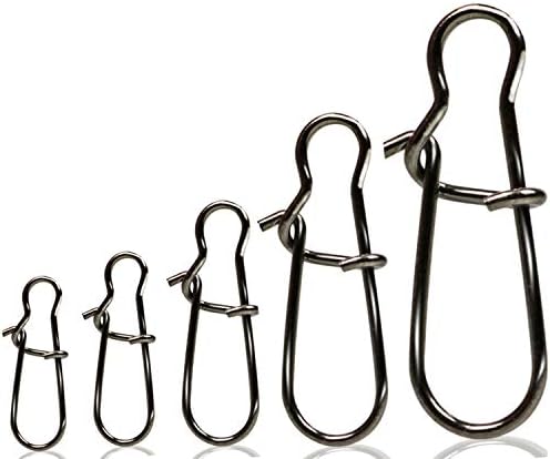 Sougayilang 100pcs Strong Nice Swivels Lock Snaps for Fishing Freshwater Saltwater Rings Fishing Connector (#1-40lbs)