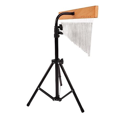 Sino de Vento Com Base de Madeira, Barra de Metal, Som Claro, Acessórios de Instrumento Musical, tri