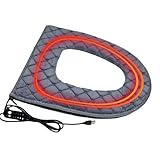 Asiento De Inodoro Calefactado,Alfombrilla Calefactora Ajustable De 5 Niveles - Almohadillas Para Asiento De Inodoro Con Temporizador,Diseño con Enchufe para Clima Frío, Baño, Apartamento y Hotel para