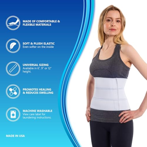NYOrtho Post Surgery Abdominal Binder - Waist Support Belt for Men & Women - Postpartum Belly Band - Tummy Tuck Compression Garment - MADE IN USA (30" - 45") 3 Panel - 9"