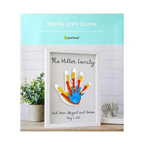 Pearhead Clear Family Handprint Frame, Gift for Dads from Kids, DIY Art Print Keepsake, Wall Home Decor, Gift for New and Expecting Parents, 4 Paint Colors Included by Pearhead - Image 6