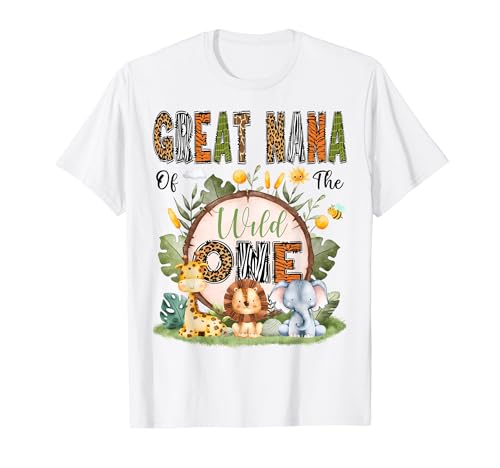 Great Nana Of The Wild One 1St Birthday Boy �T�t�@���W�����O�� T�V���c