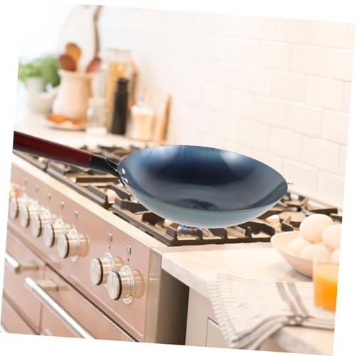 Wok de hierro antiadherente con mango para cocina miniatura 6