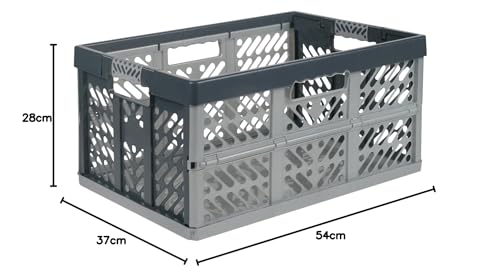 keeeper ben - Profi-Klappboxen (45 Liter / Polypropylen / Farbe grau-anthrazit), 2 Stück