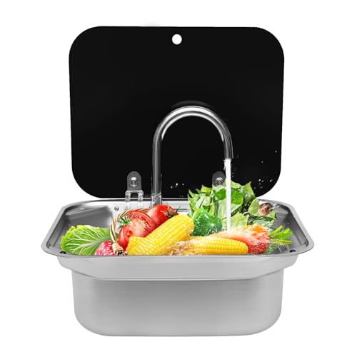 RV Camping Spüle Bausatz, Wohnwagen Waschbecken Set Edelstahl Wohnmobil...