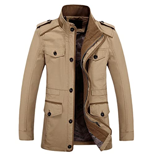 Veste d'automne homme en coton pour vos sorties urbaines et balades de mi-saison kaki XL