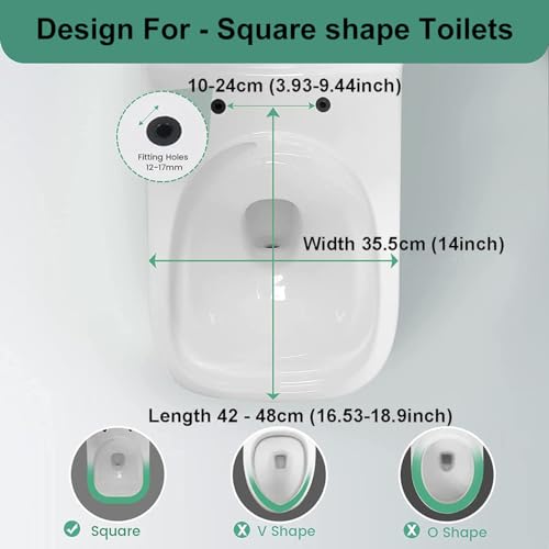 Abattant de WC universel carré blanc en polypropylène 04A - 4