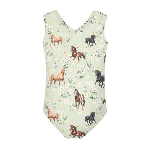 Image of Swimsuits for Girls 3-14 Summer Kids Bathing Suits Gymnastics Leotards One Piece Swimwear