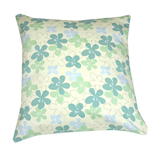 座布団カバー55×59cm デイジー柄 グリーン 綿100％ 日本製