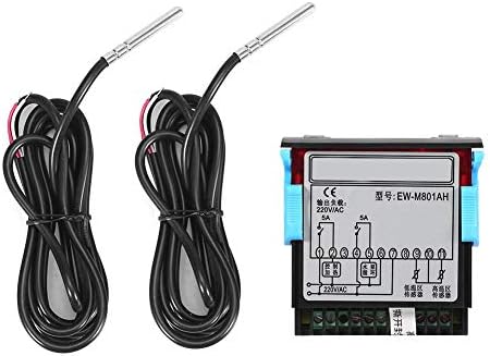 YANHAO AC 220V 5A All-Purpose Digital Temperature Difference Controller Differential Thermostat with Sensor Probe for Solar Water Heater EW-801AH Thermostat