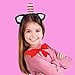 HODRME Cat Ears with Hat Headband and Bow Tie Set-Cat Costume Set Cosplay Party Halloween Accessories for Kids and Adults