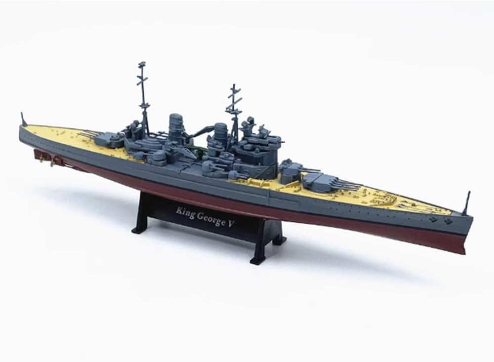 Lllunimon 1/1000 King George V-1943 Battleship Model Royal Navy Cruiser Diecast Metal Military Ship Models for Collection Gifts