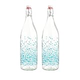 Diseño colorido con puntos azules – La botella de cristal está decorada con un estampado de lunares coloreados; los equipos serán elegantes y modernos en línea con las últimas tendencias. No se puede dejar de tener