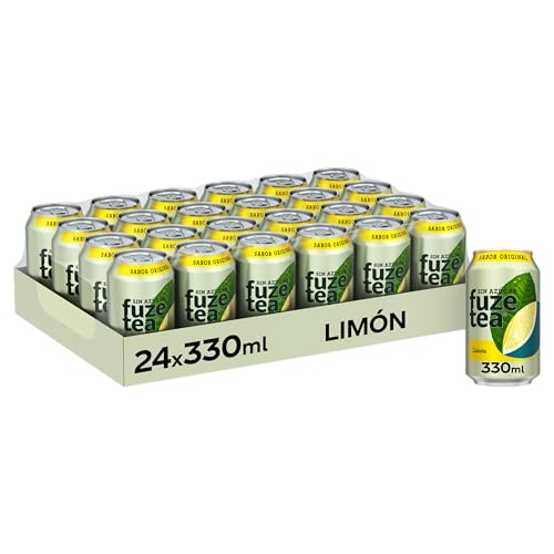 Fuze Tea Original, Sabor Limón Zero Azúcar, Latas de 330 ml, Pack 24